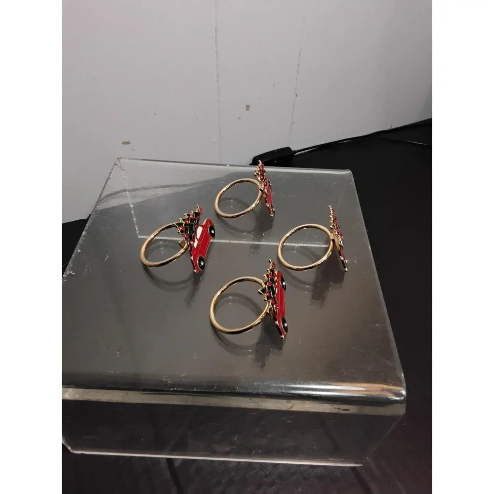 Christmas napkin rings set of 4